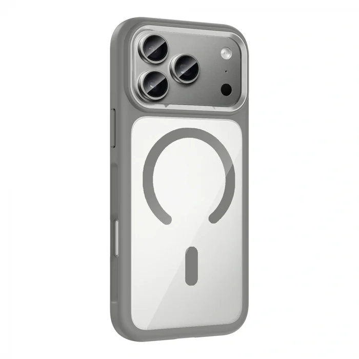 iPhone 17 Pro Max Kılıf M-Safe Şarj Özellikli Metal Kamera Çerçeveli Tiko Kapak