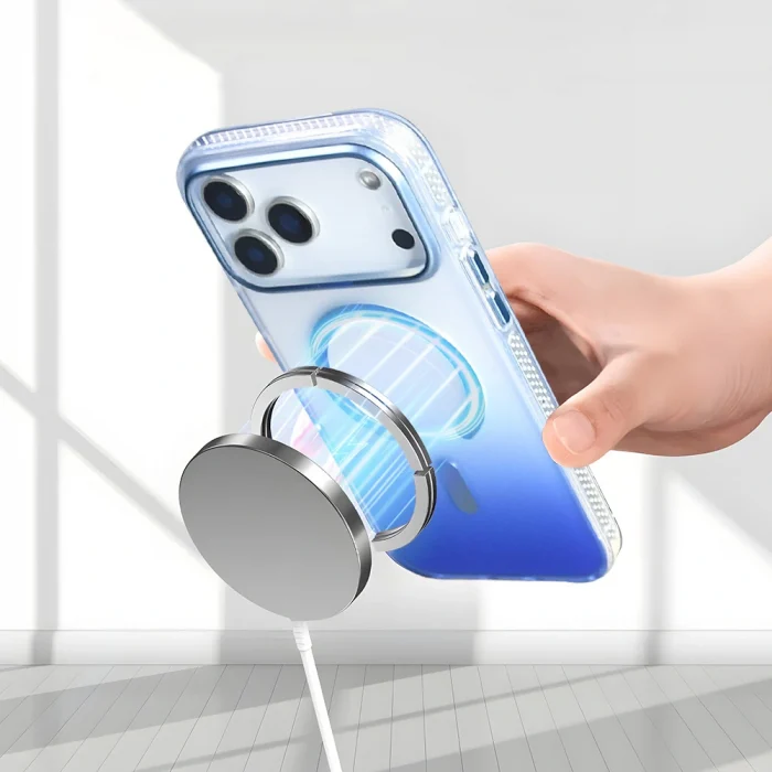 iPhone 17 Pro Max Kılıf M-safe Şarj Özellikli Transparan Renk Geçişli Toros Kapak