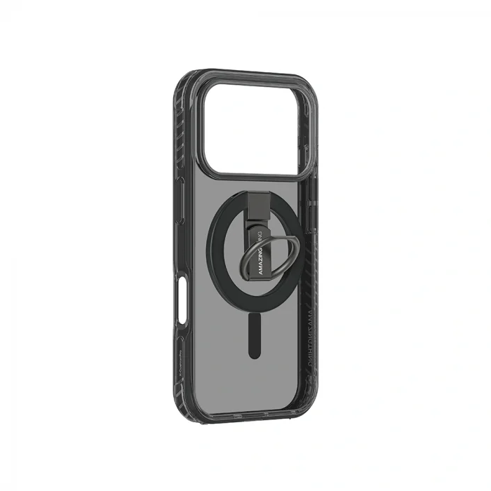 Apple iPhone 17 Pro Max Kılıf M-safe Şarj Özellikli Yüzük Standlı Amazingthing Titan Pro Serisi Kapak