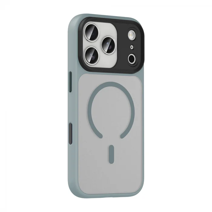 iPhone 17 Pro Max Kılıf Mat Arka Yüzey Wireless Şarj Özellikli Flet M-safe Kapak