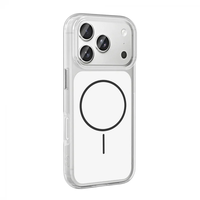 iPhone 17 Pro Max Kılıf Metal Buton Tasarımlı İkonik Sert Silikon Kapak