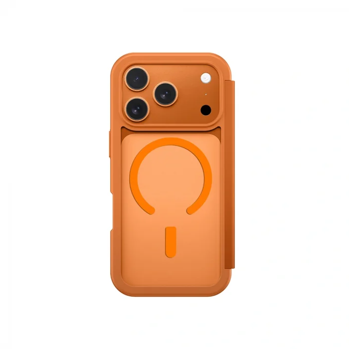 Apple iPhone 17 Pro Max PU Kartlıklı Kapaklı Amazingthing Glamour Foilo Serisi Kılıf