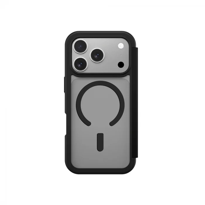 iPhone 17 Pro Max PU Kartlıklı Kapaklı Amazingthing Glamour Foilo Serisi Kılıf