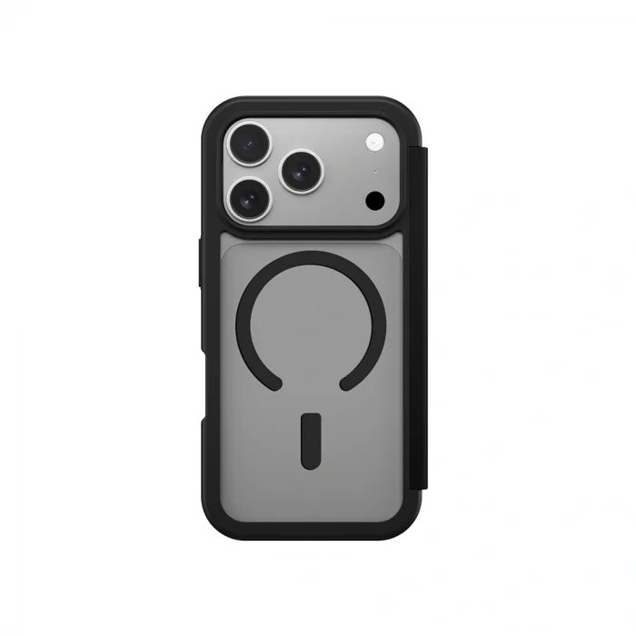 Apple iPhone 17 Pro Max PU Kartlıklı Kapaklı Amazingthing Glamour Foilo Serisi Kılıf