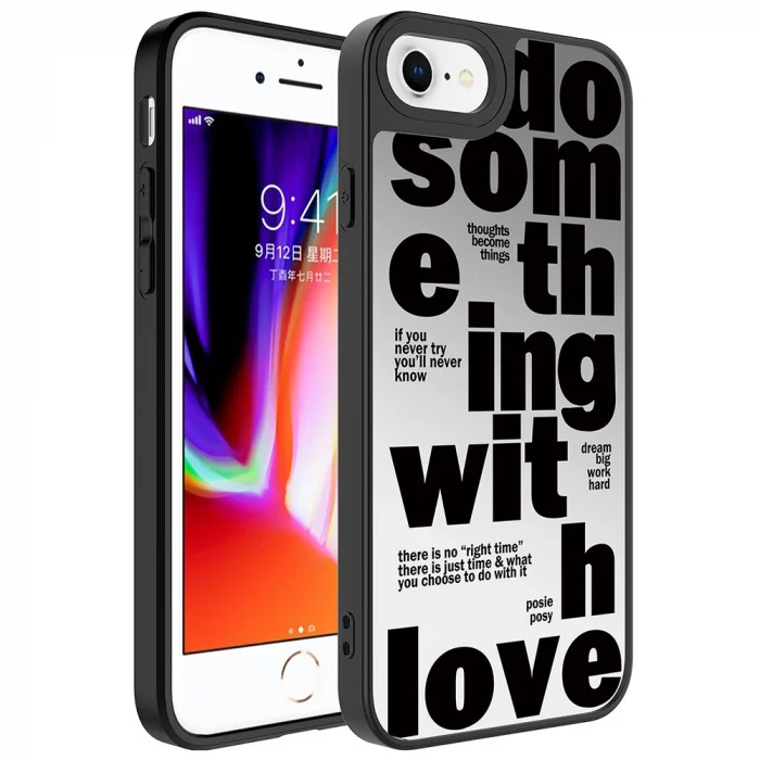 iPhone 7 Kılıf Aynalı Desenli Kamera Korumalı Parlak Mirror Kapak