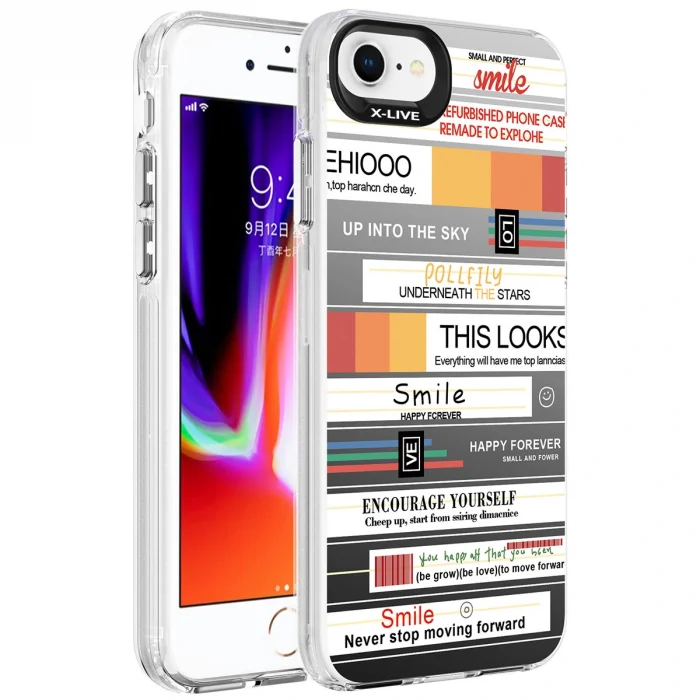 iPhone 8 Kılıf Desenli Silver Sert Kapak