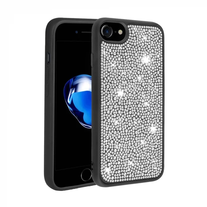 iPhone 8 Kılıf Parlak Taşlı Tasarım Ston Kapak
