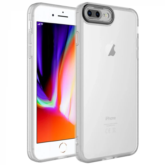 iPhone 8 Plus Kılıf Kamera Korumalı Transparan Post Kapak
