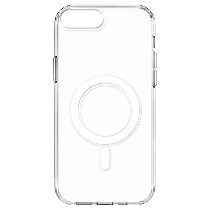 iPhone 8 Plus Kılıf M-safe Şarj Özellikli Şeffaf Sert PC  Embos Kapak