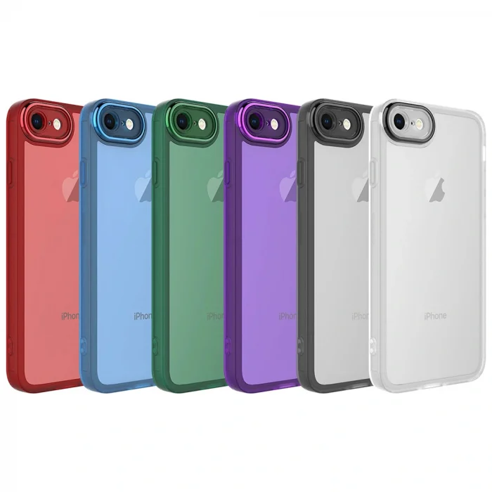 iPhone SE 2022 Kılıf Kamera Korumalı Transparan Post Kapak