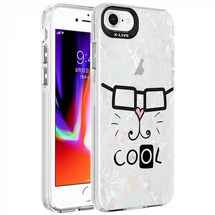 iPhone SE 2022 Kılıf Mermer Desenli Marbello Kapak
