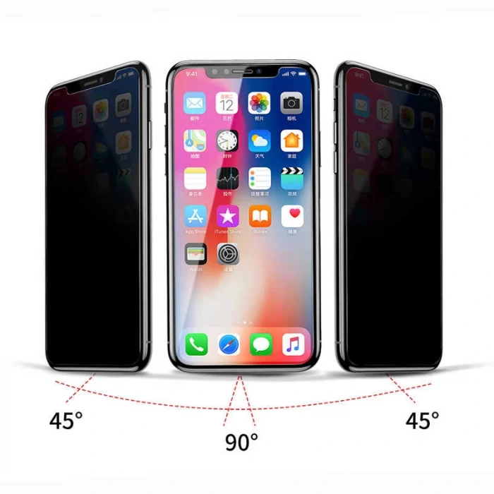 iPhone XR 6.1 ​​​​​​​​​​​​Rika Premium Privacy Temperli Cam Ekran Koruyucu