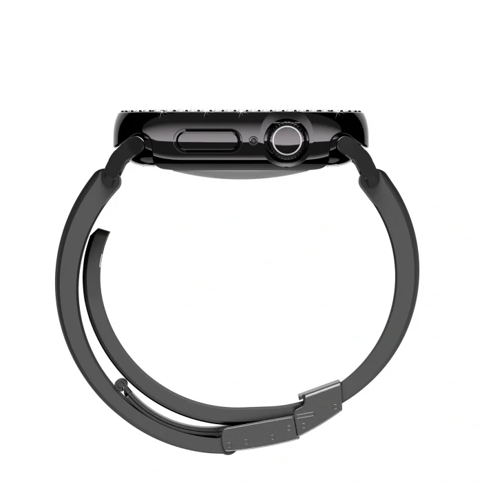 Apple Watch 10 46mm Amazingthing Gleam Fit FullGuard Taşlı Sert PC Kasa ve Ekran Koruyucu