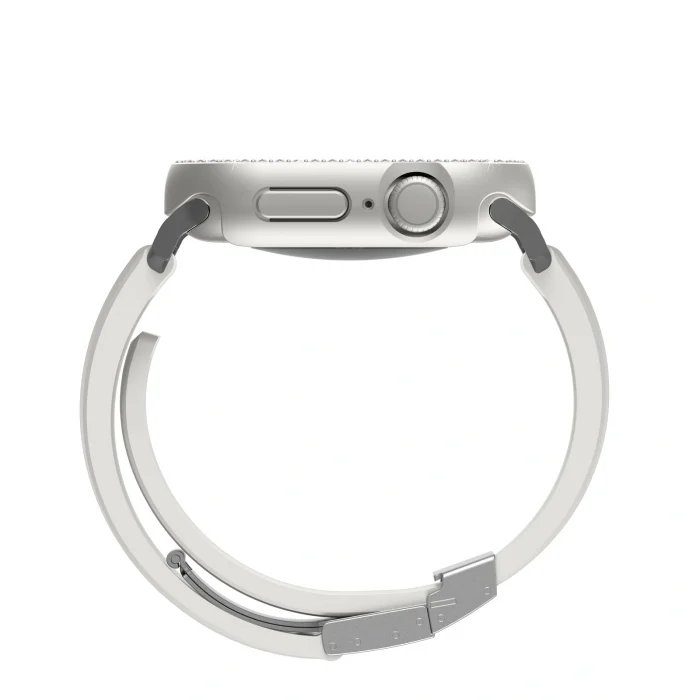 Apple Watch 10 46mm Amazingthing Gleam Fit FullGuard Taşlı Sert PC Kasa ve Ekran Koruyucu