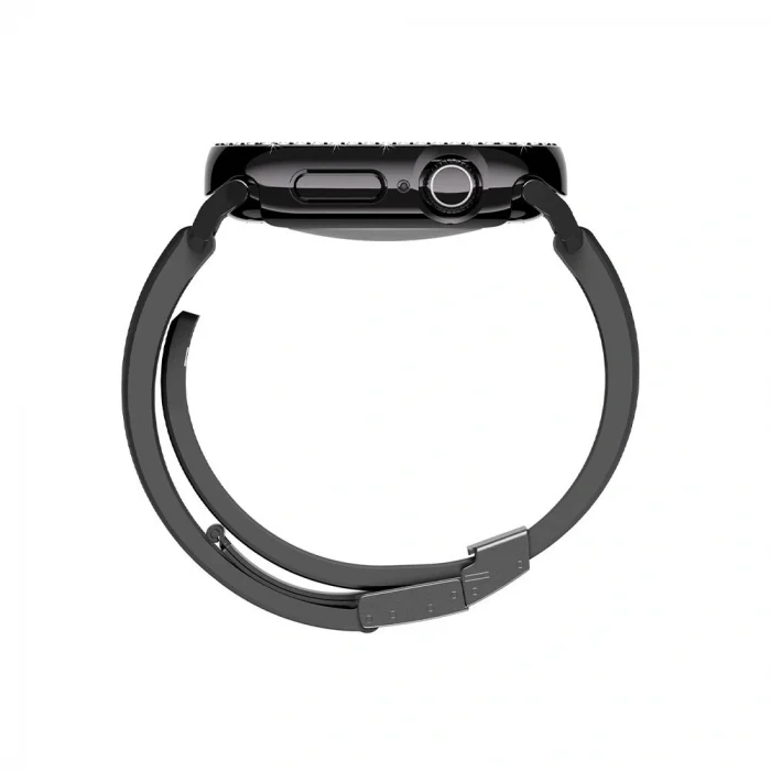 Apple Watch 10 46mm Amazingthing Gleam Fit FullGuard Taşlı Sert PC Kasa ve Ekran Koruyucu
