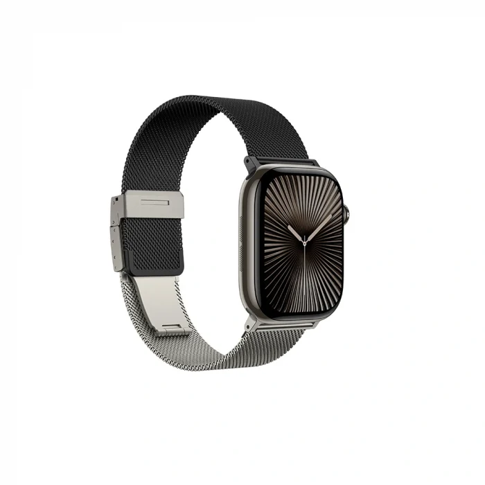 Apple Watch 10 46mm Amazingthing Omni StyleFlip Metal Hasır Kordon