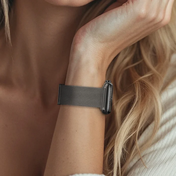 Apple Watch 10 46mm Amazingthing Titan Premium Metal Hasır Kordon