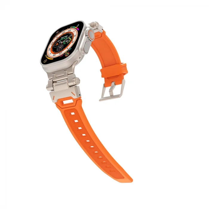 Watch 42mm KRD-108 Metal Başlıklı Silikon Kordon