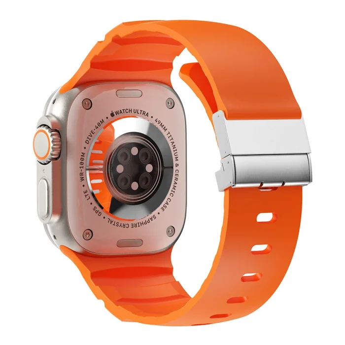 Watch 42mm Uyumlu-145 Metal Tokalı Silikon Kordon