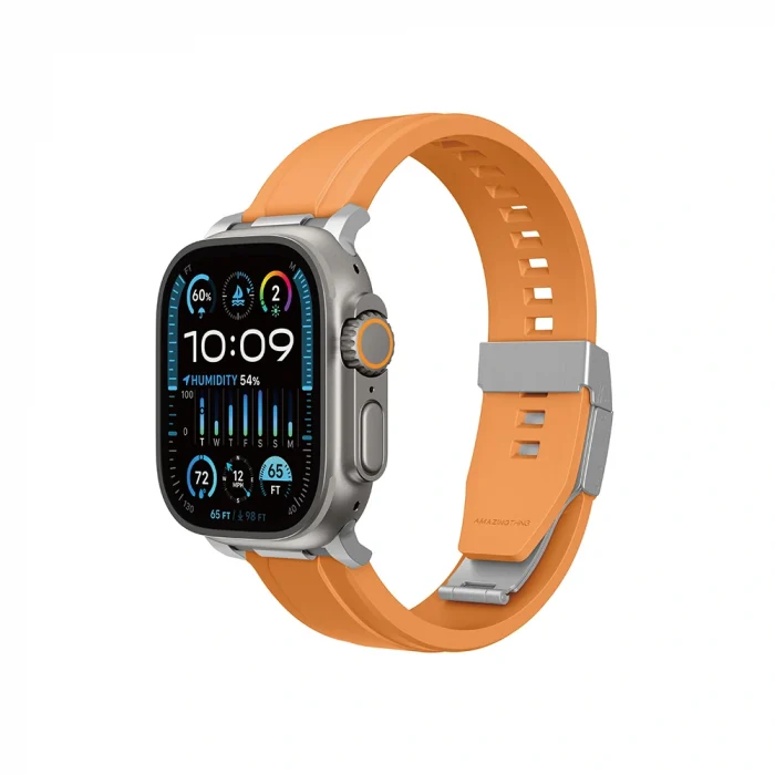 Apple Watch 44mm Amazingthing Titan Chrono Silikon Kordon