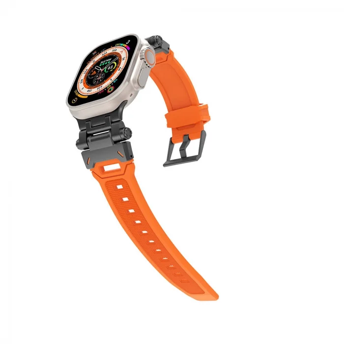 Watch 44mm KRD-108 Metal Başlıklı Silikon Kordon
