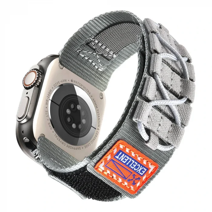 Watch 44mm Uyumlu-112 Orbital Örgülü Halat Tasarımlı Naylon Kumaş Hasır Kordon