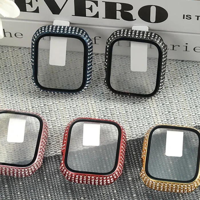 Watch 7 41mm Watch Gard 24 Kenarları Taşlı Sert PC Kasa Ve Ekran Koruyucu