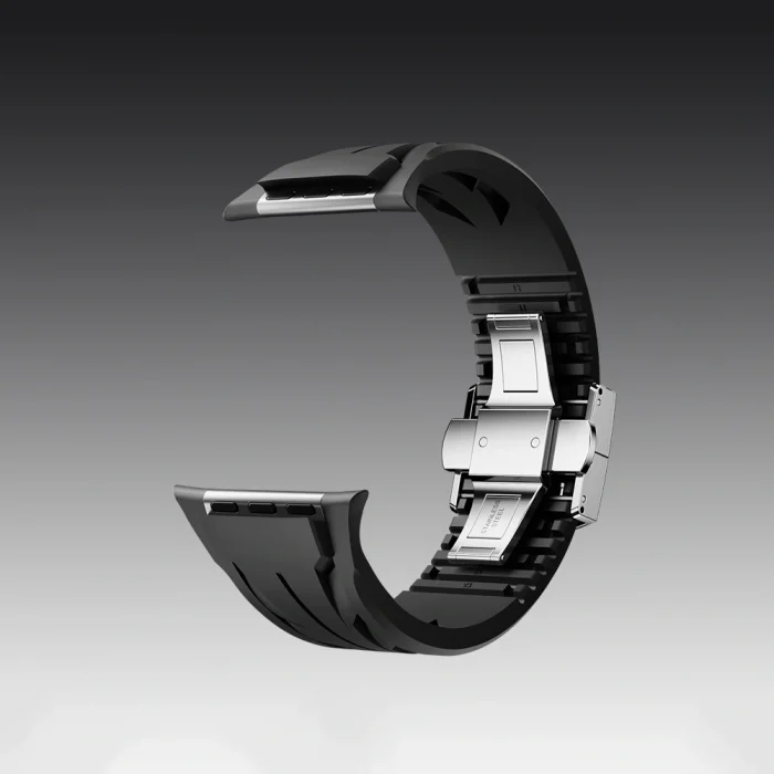 Watch Ultra 49mm Uyumlu-127 Metal Tokalı Silikon Kordon