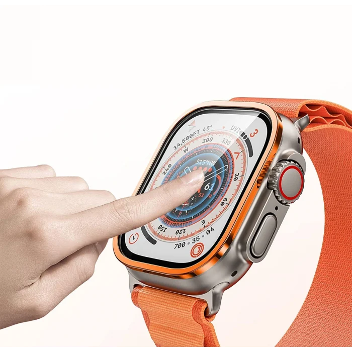 Watch Ultra 49mm ALM-01 Metal Çerçeveli Ekran Koruyucu