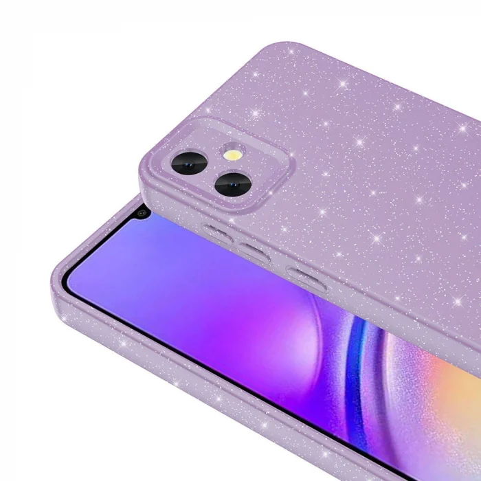 Samsung A05 Kılıf Kamera Korumalı Simli Lüks Koton Kapak