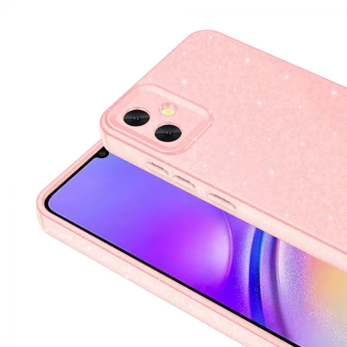 Samsung A05 Kılıf Kamera Korumalı Simli Lüks Koton Kapak