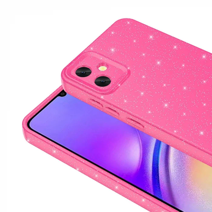 Samsung A05 Kılıf Kamera Korumalı Simli Lüks Koton Kapak