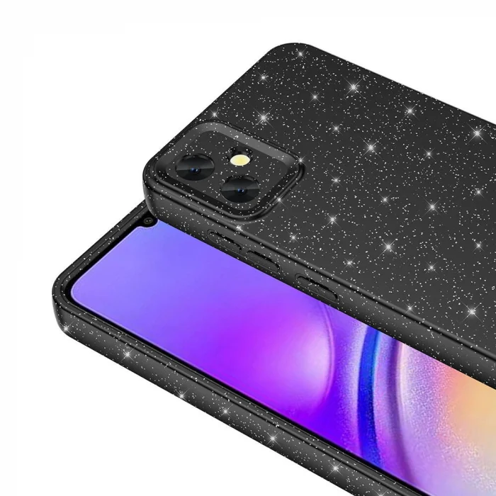 Samsung A05 Kılıf Kamera Korumalı Simli Lüks Koton Kapak