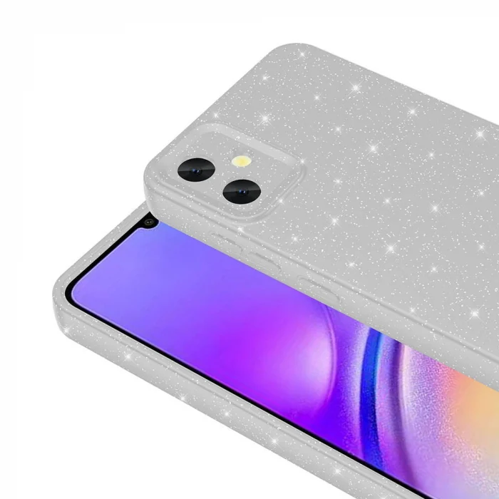 Samsung A05 Kılıf Kamera Korumalı Simli Lüks Koton Kapak