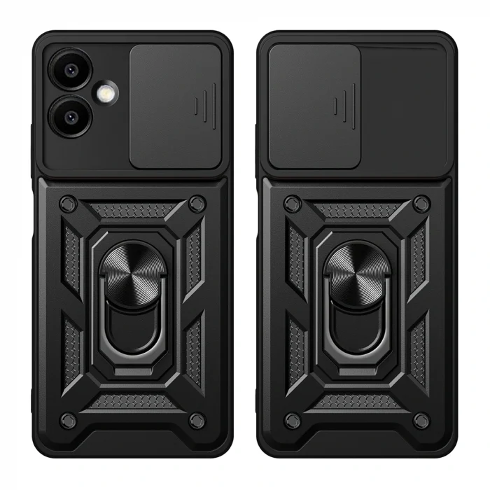 Samsung A06 Kılıf Magnetik Standlı Kamera Korumalı Sürgülü Vega Kapak