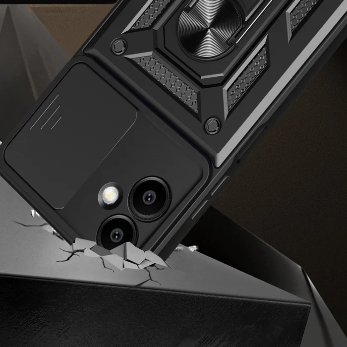 Samsung A06 Kılıf Magnetik Standlı Kamera Korumalı Sürgülü Vega Kapak