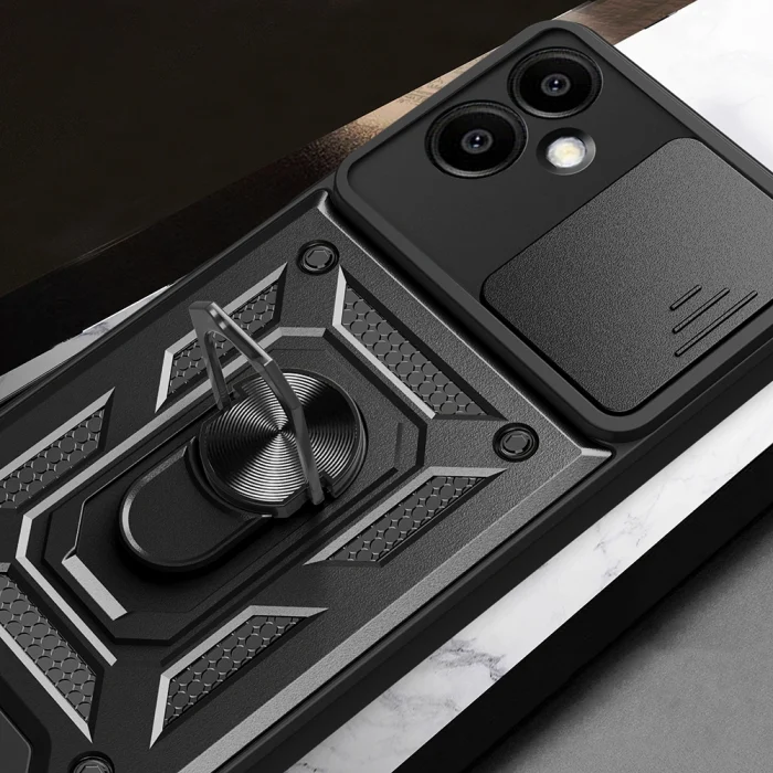 Samsung A06 Kılıf Magnetik Standlı Kamera Korumalı Sürgülü Vega Kapak