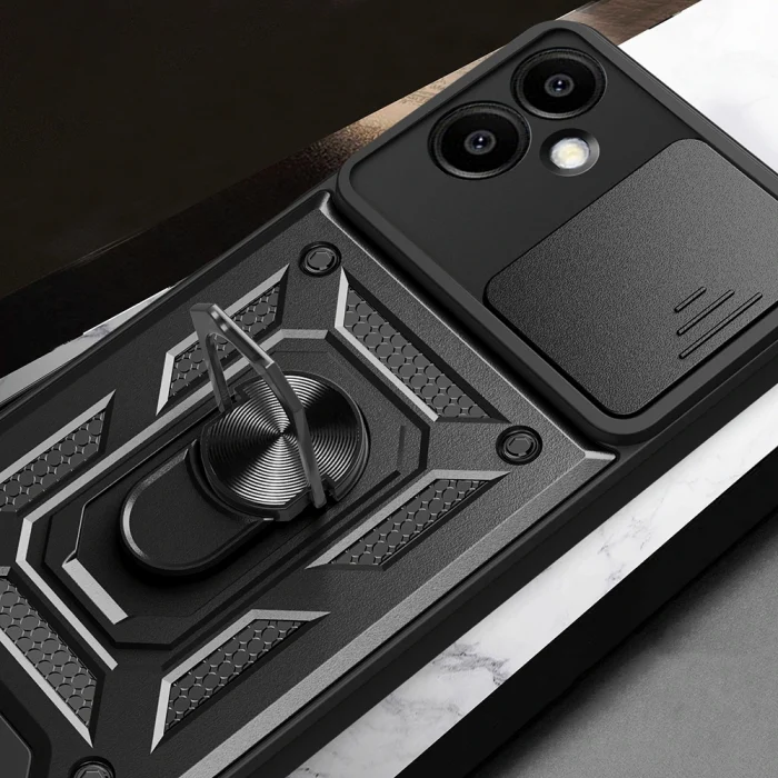 Samsung A06 Kılıf Magnetik Standlı Kamera Korumalı Sürgülü Vega Kapak