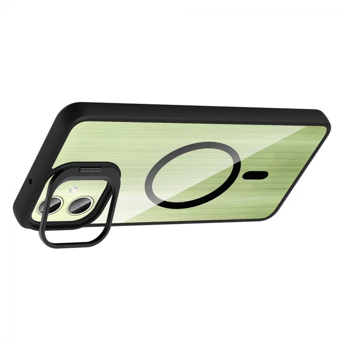 Samsung A06 Kılıf Standlı ve Kamera Lens Hediyeli M-Safe Şarj Özellikli Etro Kapak