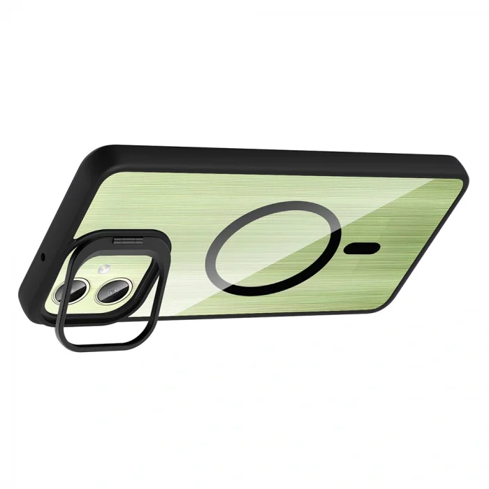 Samsung A06 Kılıf Standlı ve Kamera Lens Hediyeli M-Safe Şarj Özellikli Etro Kapak