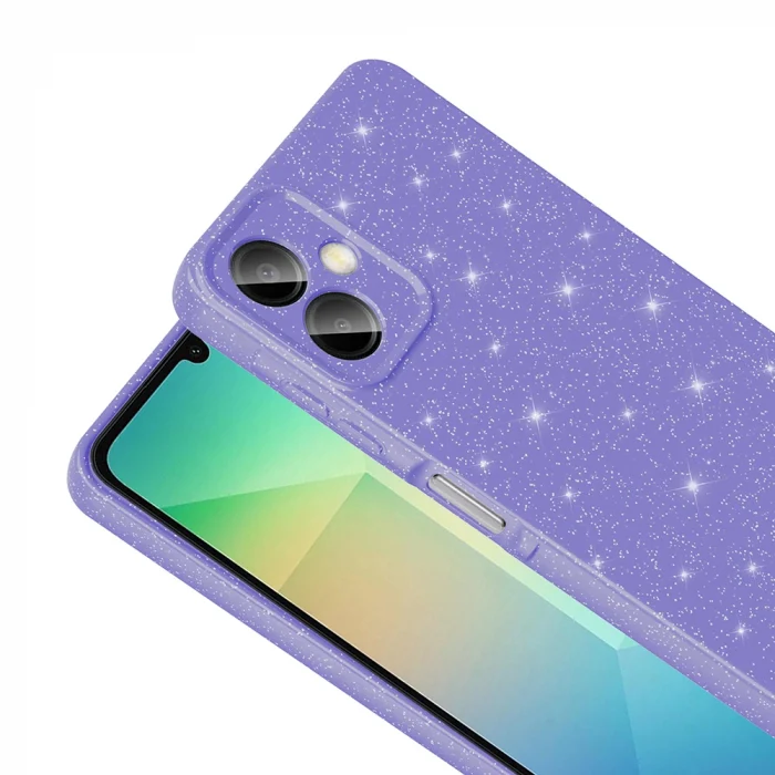 Samsung A07 Kılıf Kamera Korumalı Simli Lüks Koton Kapak