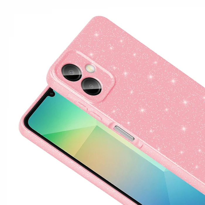 Samsung A07 Kılıf Kamera Korumalı Simli Lüks Koton Kapak