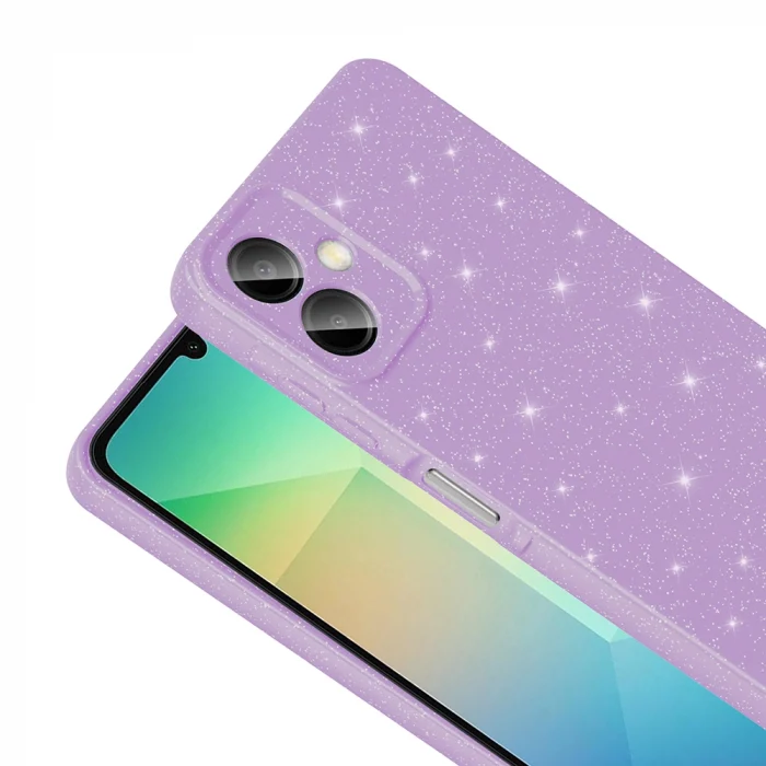 Samsung A07 Kılıf Kamera Korumalı Simli Lüks Koton Kapak