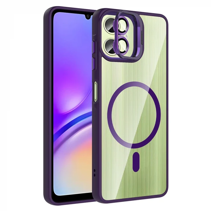Samsung A07 Kılıf Standlı ve Kamera Lens Hediyeli Etro Kapak