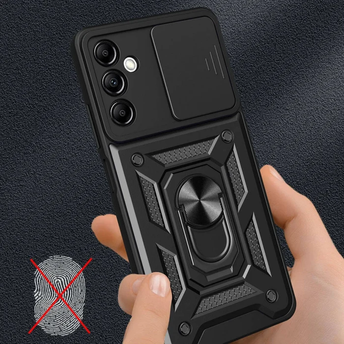 Samsung A14 Kılıf Magnetik Standlı Kamera Korumalı Sürgülü Vega Kapak