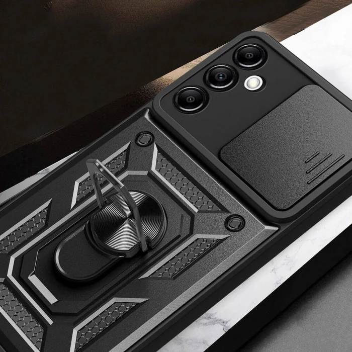 Samsung A14 Kılıf Magnetik Standlı Kamera Korumalı Sürgülü Vega Kapak