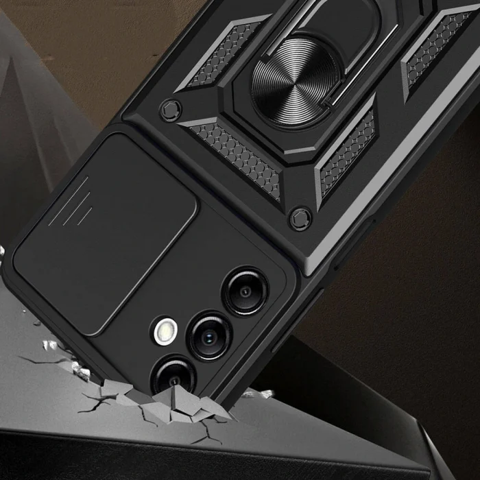 Samsung A14 Kılıf Magnetik Standlı Kamera Korumalı Sürgülü Vega Kapak