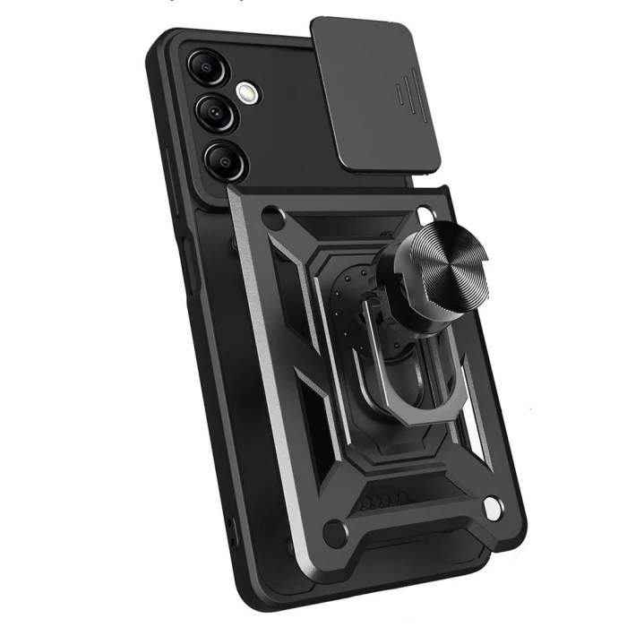 Samsung A14 Kılıf Magnetik Standlı Kamera Korumalı Sürgülü Vega Kapak