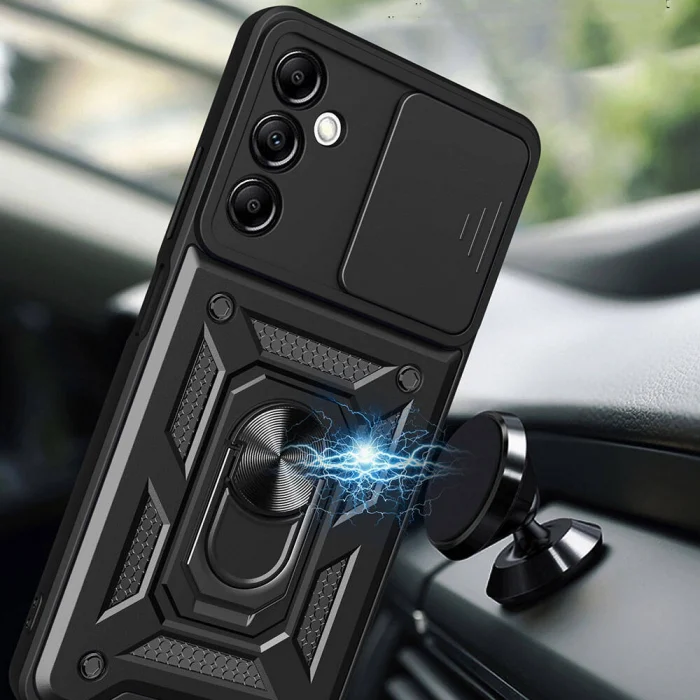 Samsung A14 Kılıf Magnetik Standlı Kamera Korumalı Sürgülü Vega Kapak