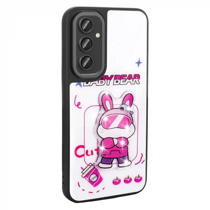 Samsung A14 Kılıf Parlayan Kabartmalı İkonik Figürlü Amas Silikon Kapak